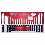 Diamond Cut 19pc Cutlery Set In White/Red Bow Box