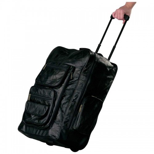 Embassy 22-1/4'' Italian Stone Design Genuine Leather Super-Deluxe Trolley/Backpack